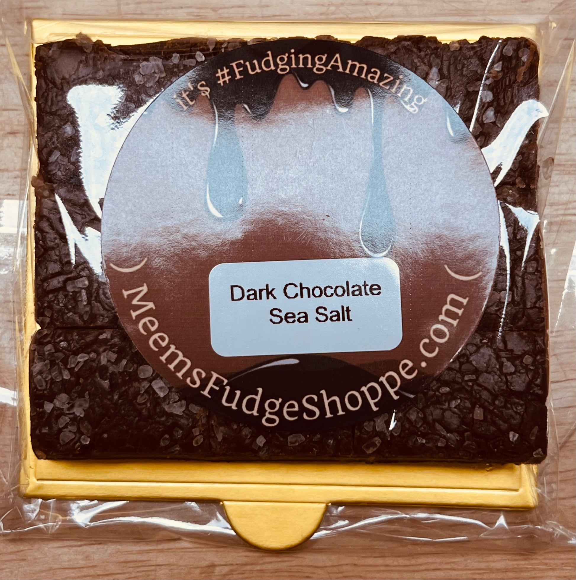 Package of Dark Chocolate Sea Salt Fudge