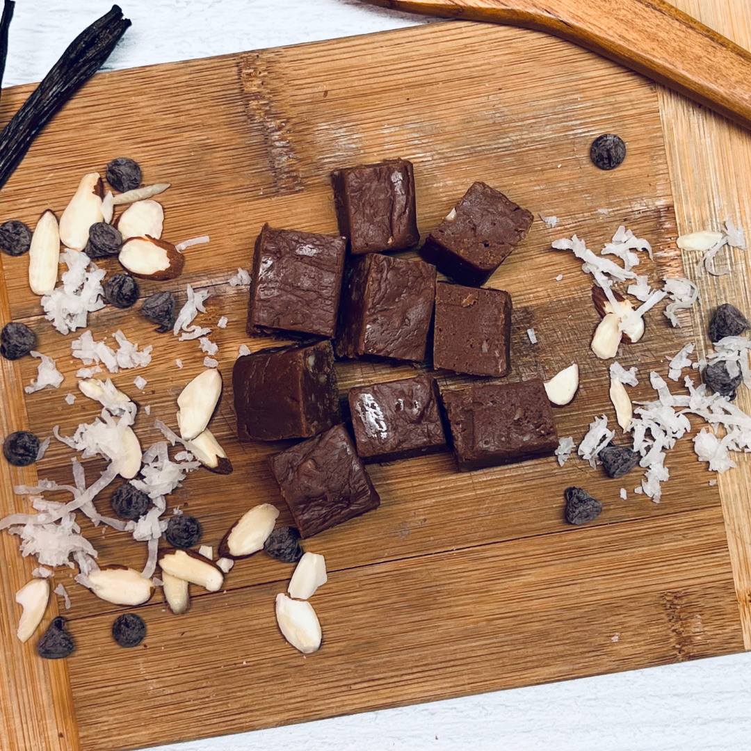 Chocolate Fudge with Almonds and Coconut