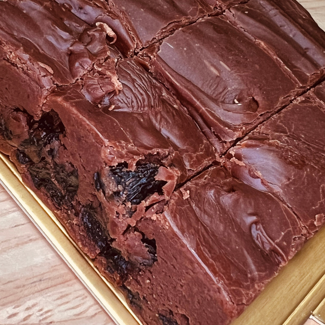 Dark Chocolate Fudge with Cherries