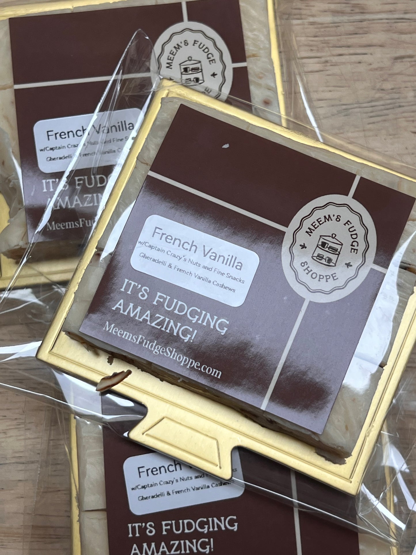 Handmade French Vanilla Fudge with Ghirardelli Chocolate & Cashews | Meem's Fudge Shoppe