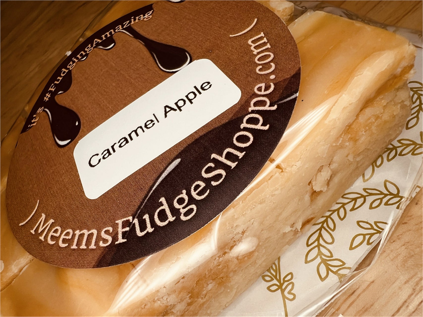 Package of Caramel Apple Fudge with Apple bits