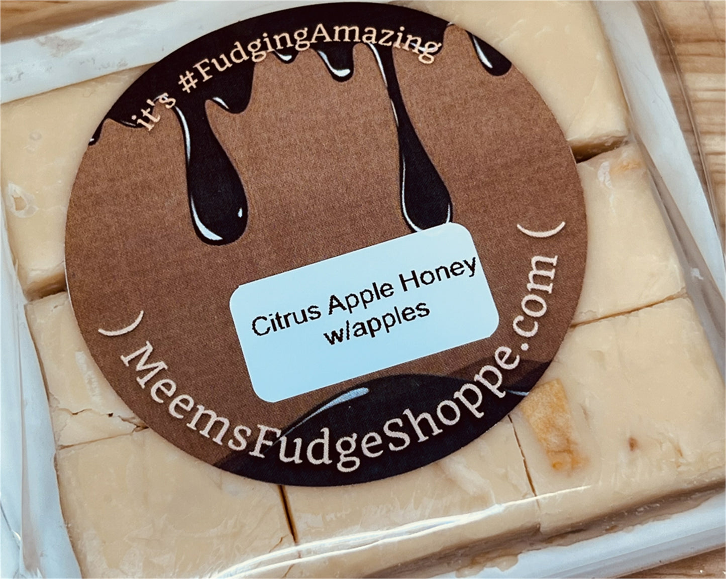 Citrus Apple Honey Fudge with Apple chunks