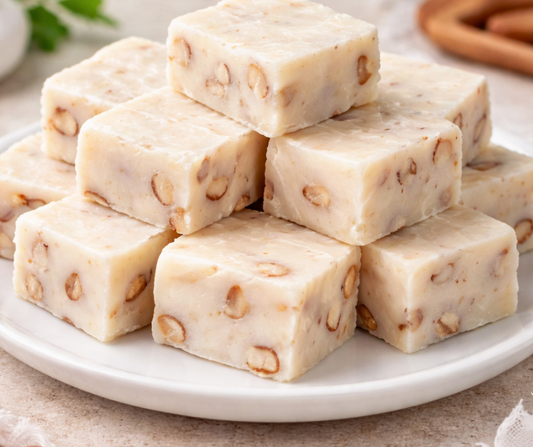 Handmade French Vanilla Fudge with Ghirardelli Chocolate & Cashews | Meem's Fudge Shoppe